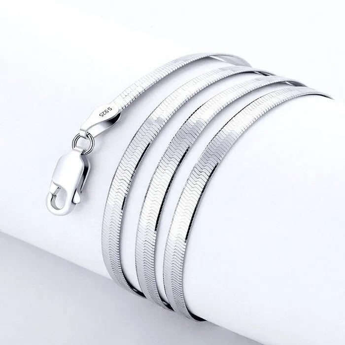 925 Sterling Silver 4MM Blade Chain Necklace