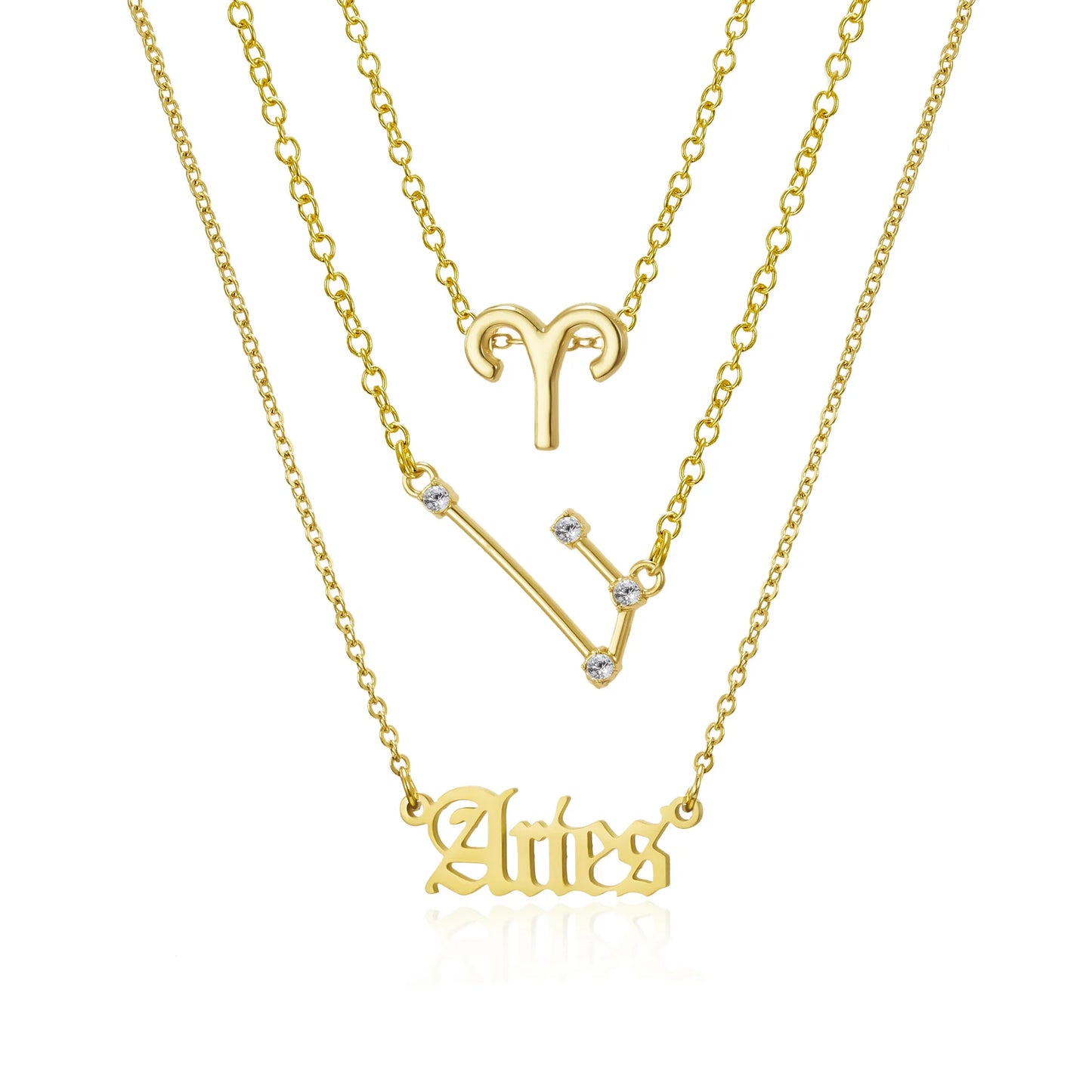 3pcs/set Zodiac Sign Necklace