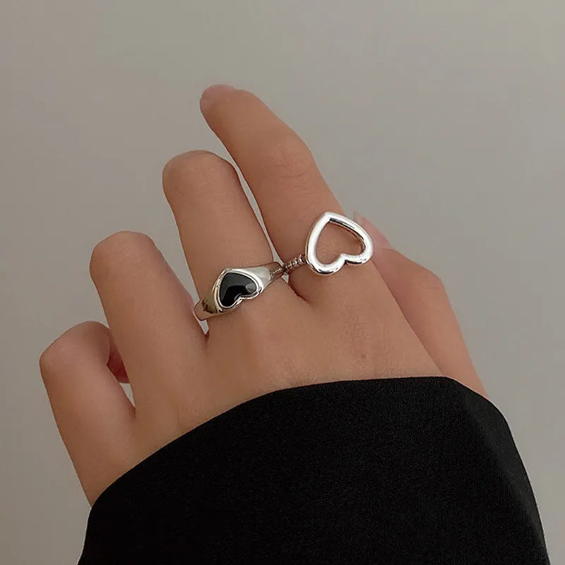 2023 Simple Vintage Heart Rings