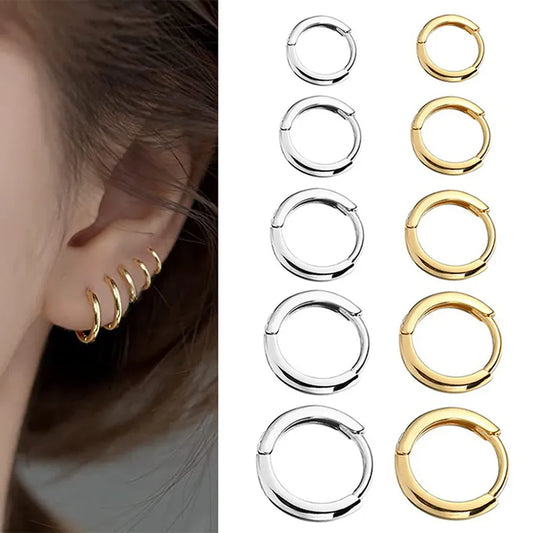 Simple Stainless Steel Hoop Earrings