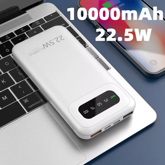 Portable Phone Charging Bank 10000mAh - White