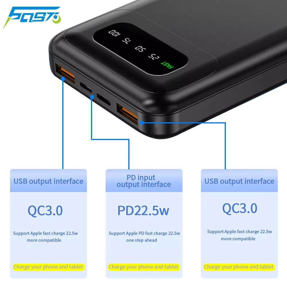 Portable Phone Charging Bank 10000mAh - Black